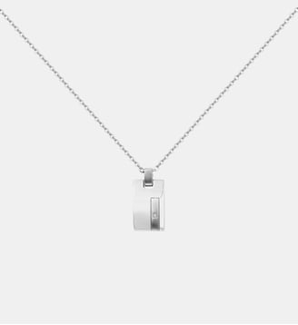 Plaque sur chaîne Christiano en Acier 316L avec diamant blanc - Phebus - Acier