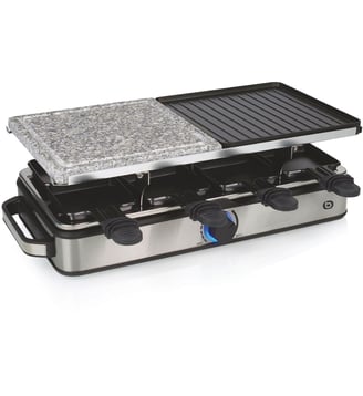Raclette ERGP7 8 personnes Grill + Pierre - Essentiel B - Gris