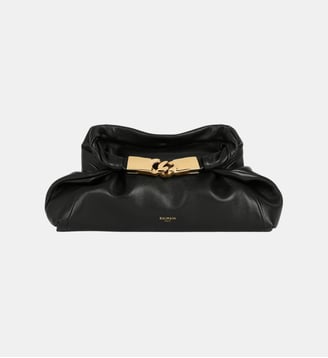 Sac DINNER AT 8 Small en cuir lisse - Balmain - Noir