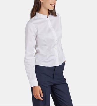 chemise col officier - Agnès b. - Blanc