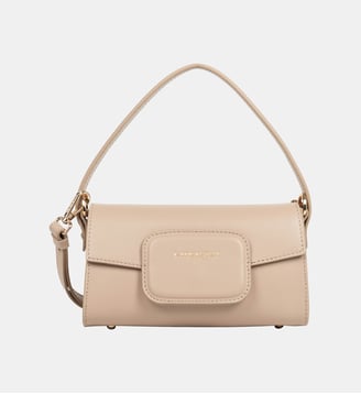 Mini sac trotteur Paris PAD en cuir - Lancaster - Beige foncé