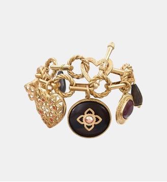 Bracelet chaîne souple Porte - Porte-bonheur - Satellite - Rouge