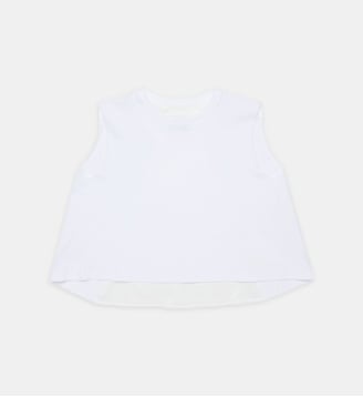 T-shirt sans manches avec logo - MM6 Maison Margiela - Blanc