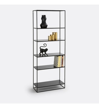 Bibliothèque, en métal acier 6 tablettes - La Redoute Interieurs - Noir