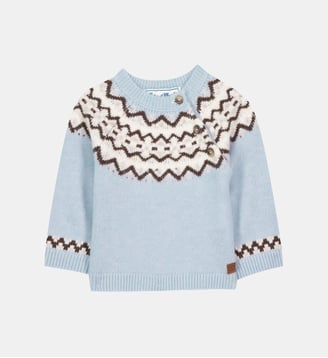 Pull -  horizon laine jacquard - Tartine Et Chocolat - Bleu