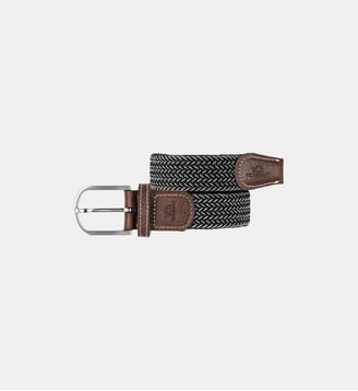 Ceinture tressée élastique Vienne - Billybelt - Blanc et noir
