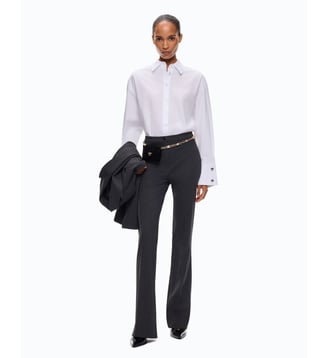 Chemise en popeline avec poignets bijou - Pinko - Blanc brillant