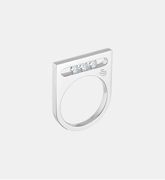 Bague FUNAMBULE - 3 diamants,  poids total 0,25ct approx. - Or blanc 750‰ - La Brune & La Blonde - Or blanc