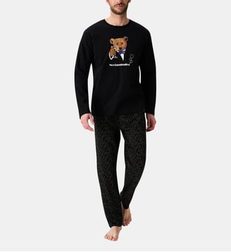 Pyjama en jersey de coton épais - Noctambulles - Arthur - Noir