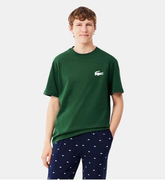 T-shirt d'intérieur coton imprimé crocodile - Lacoste - Vert