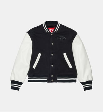 Blouson bomber avec logo imprimé - Diesel Kids - Noir
