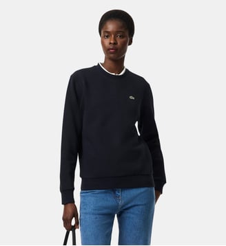 Sweatshirt relaxed fit col rond en Piqué - Lacoste - Bleu marine