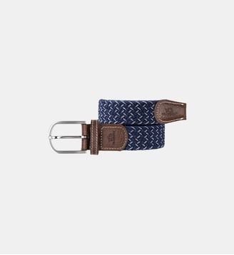 Ceinture tressée élastique Héraklion - Billybelt - Bleu marine et blanc