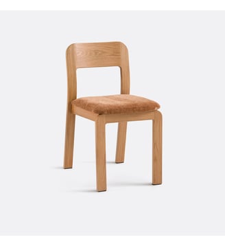 Chaise rembourrée en chêne massif - La Redoute Interieurs - Chêne et bronze