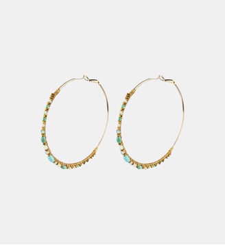 Boucles d'oreilles larges créoles   - Iancura - Satellite - Bleu