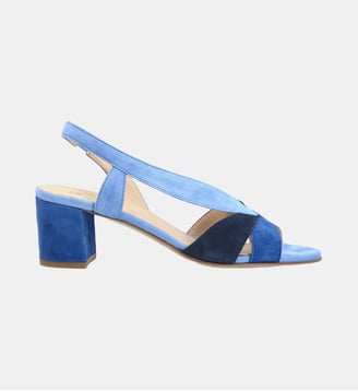 Sandale colombe - cuir velours - Colisée Paris - Bleu marine