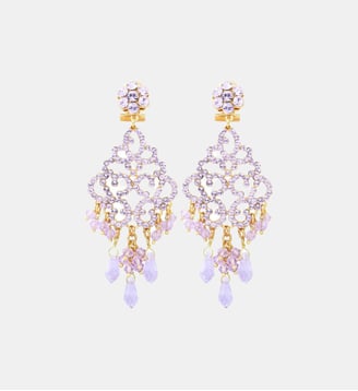 Boucles d'oreilles fines tiges percées   - Chiara - Satellite - Violet