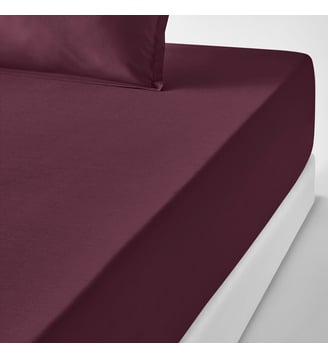 Drap housse percale coton, bonnet 35cm, Scenario - La Redoute Interieurs - Bleu pastel