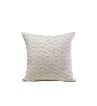 Housse De Coussin  Jacquard texturé et graphique - Madura - Ivoire et naturel