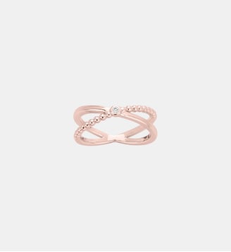 Bague Indécise en Plaqué Or avec diamant blanc - La Garçonne Diamant - Rose