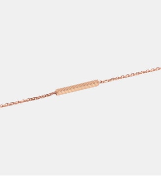 Bracelet Anagramme godronnée sur chaine. - JEM - Rose