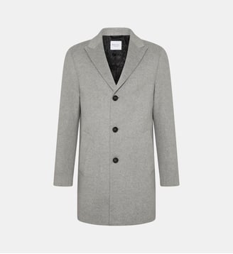 Manteau en laine et cachemire slim Austin - Digel - Gris perle