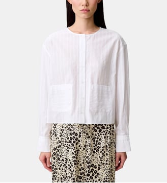 Chemise coton rayures - Claudie Pierlot - Blanc