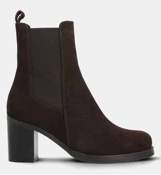 Boots chelsea faustine - cuir velours - Colisée Paris - Marron