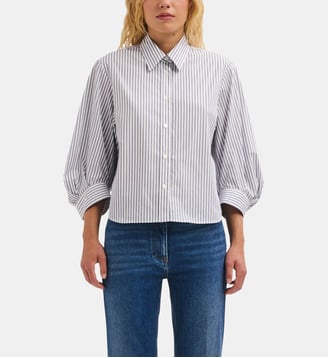 Chemise courte en popeline à rayures - LIA Pablo
