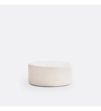 Pouf bouclette polyester - La Redoute Interieurs - Écru