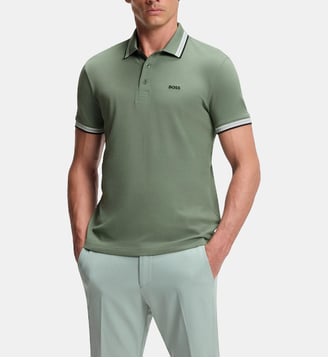 Polo Paddy en piqué de coton  - BOSS - Vert