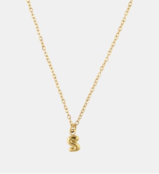 Collier à pendentif lettre S acier inoxydable - Balaboosté - Doré