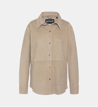 Chemise en chèvre velours - Schott - Beige