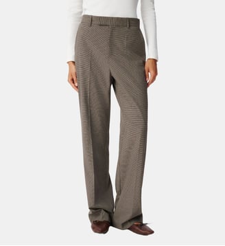 Pantalon de tailleur motif pied-de-puce Ikks