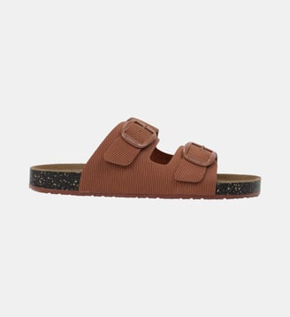Sandales à doubles brides ultra confortables, semelle intérieure cuir - Isotoner - Rouille