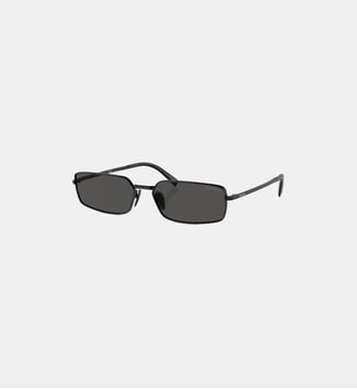 Lunettes de soleil Rectangulaire PR A60S - Prada - Gris foncé