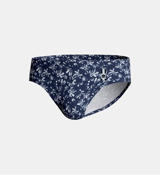 Slip de bain imprimé floral - Impetus - Bleu marine
