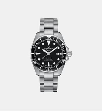 Montre automatique Ds action Noir C0326071105100 - Certina - Argenté