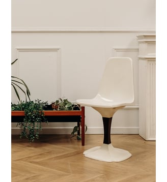 Chaise tulipe seventies Alma N°1569- Produit chiné - Debongout - Beige