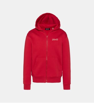 Hoodie en coton - Schott - Rouge