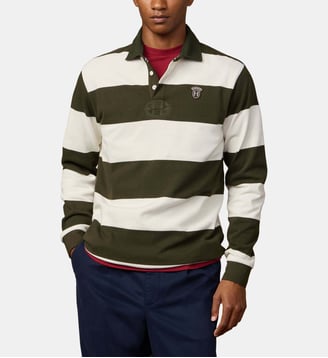 Polo De Rugby Coupe Regular Avec Badges Rallye - Hackett London - Forest green
