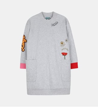 Robe manches longues - Kenzo Kids - Gris chine