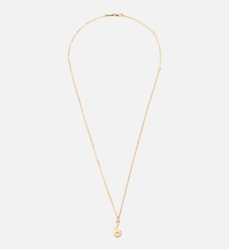 Collier Martelé Doré Pendentif "6" unisexe en Laiton - AMI Paris - Or