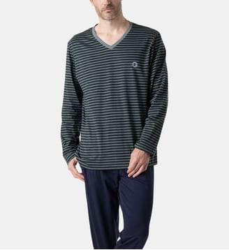 Pyjama long SMILEY - Eminence - Bleu turquoise