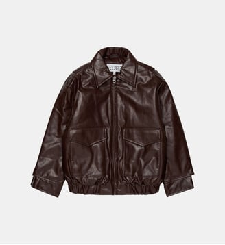 Veste biker avec logo imprimé MM6 Maison Margiela