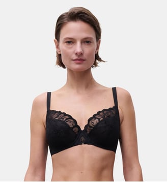 Soutien-gorge emboîtant broderie florale - Chantelle - Noir