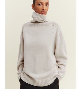 Pull col roulé ample en cachemire - Bompard - Avoine