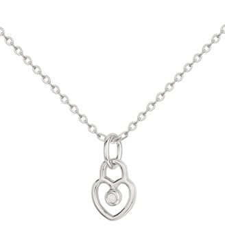 Collier Petit Lucchetto en Argent avec diamant blanc - La Garçonne Diamant - Argent