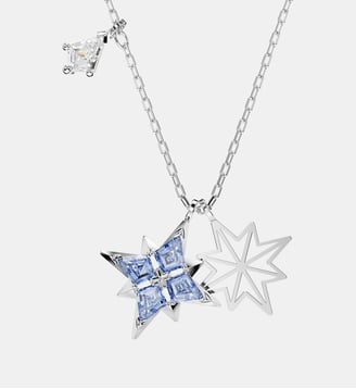 Pendentif Symbolica, Étoile, Métal rhodié - Swarovski - Blue