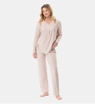 Pyjama en coton modal TEA TIME 102 - Lingerie Le Chat - Multicolore